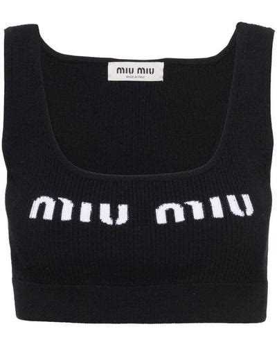 miu miu crop top black|miumiu shirts women.